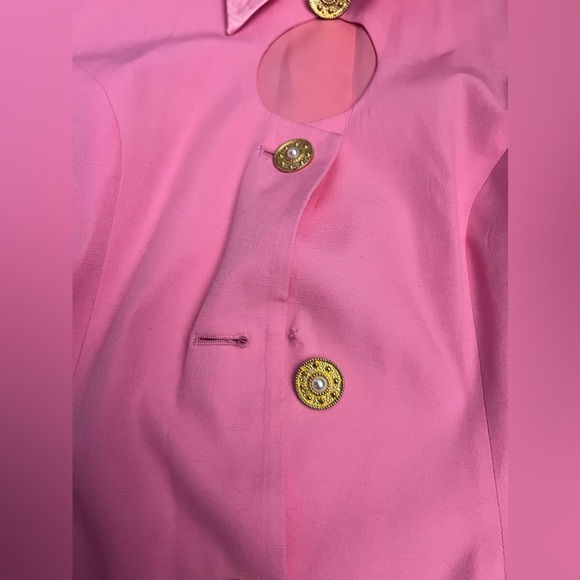 Ivana Vintage Pink Blazer Size 8 one button needs to be repaired - Picture 6 of 8